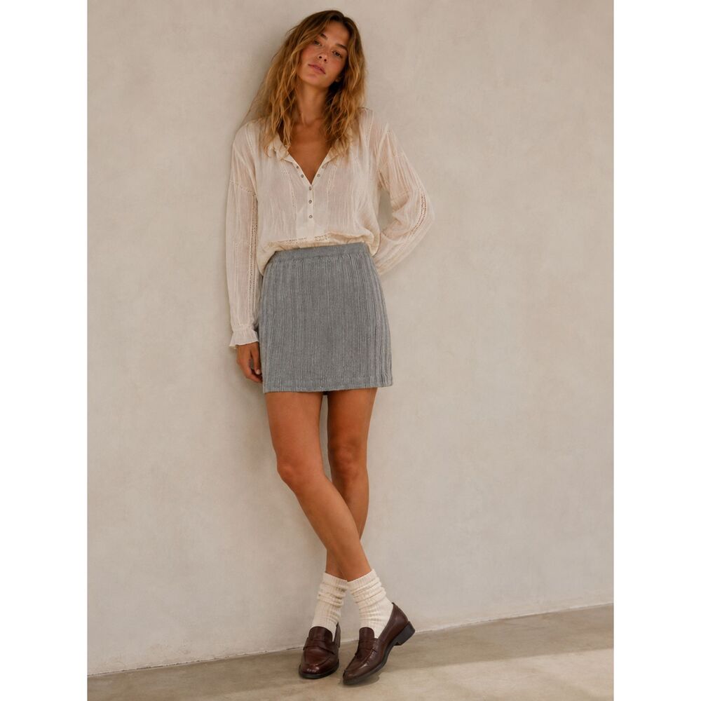 Free People Movement Ribbed Tube Mini Skirt in Heather Grey Size Xs/s NWOT